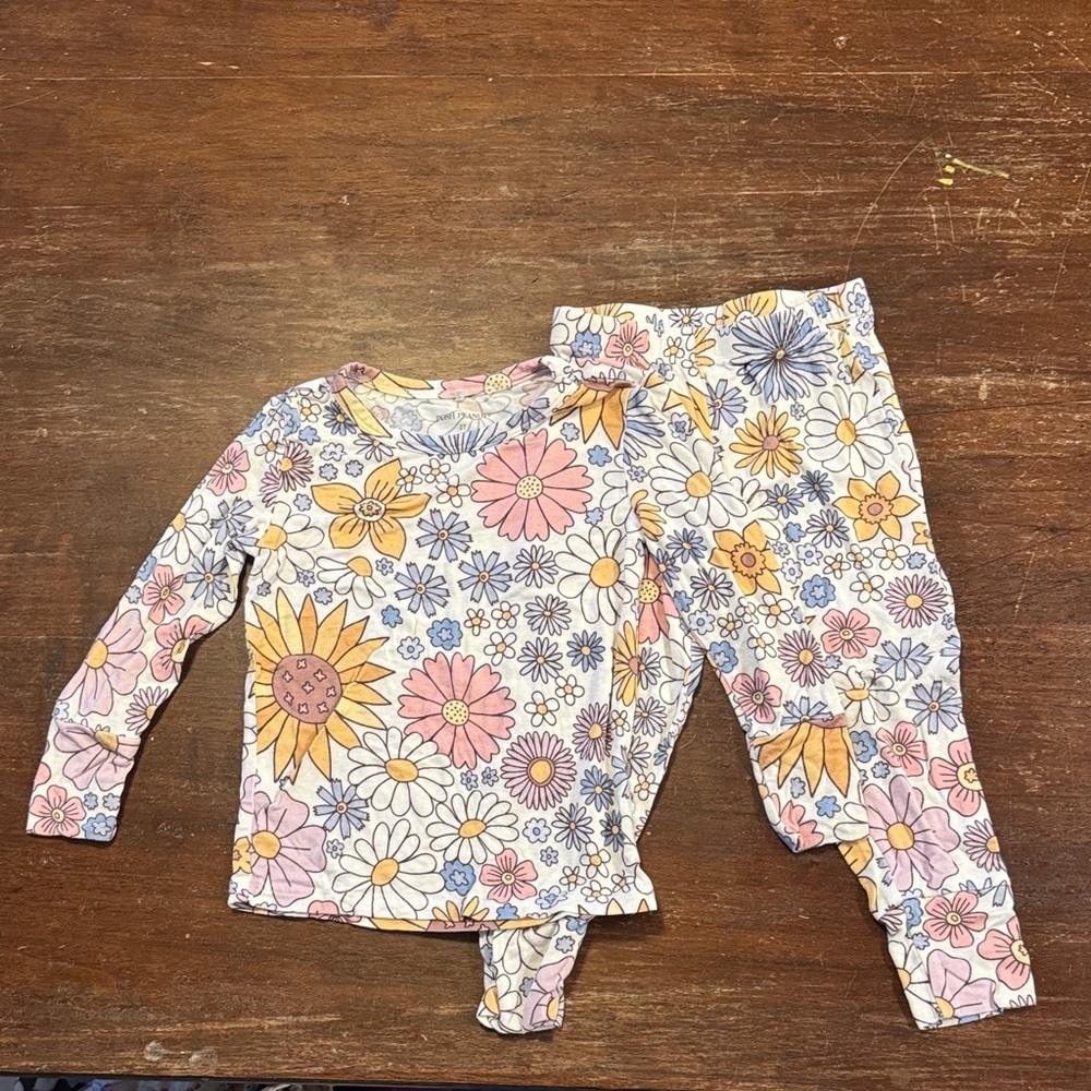 Posh Peanut Pastel Floral Top/Pants size 2T